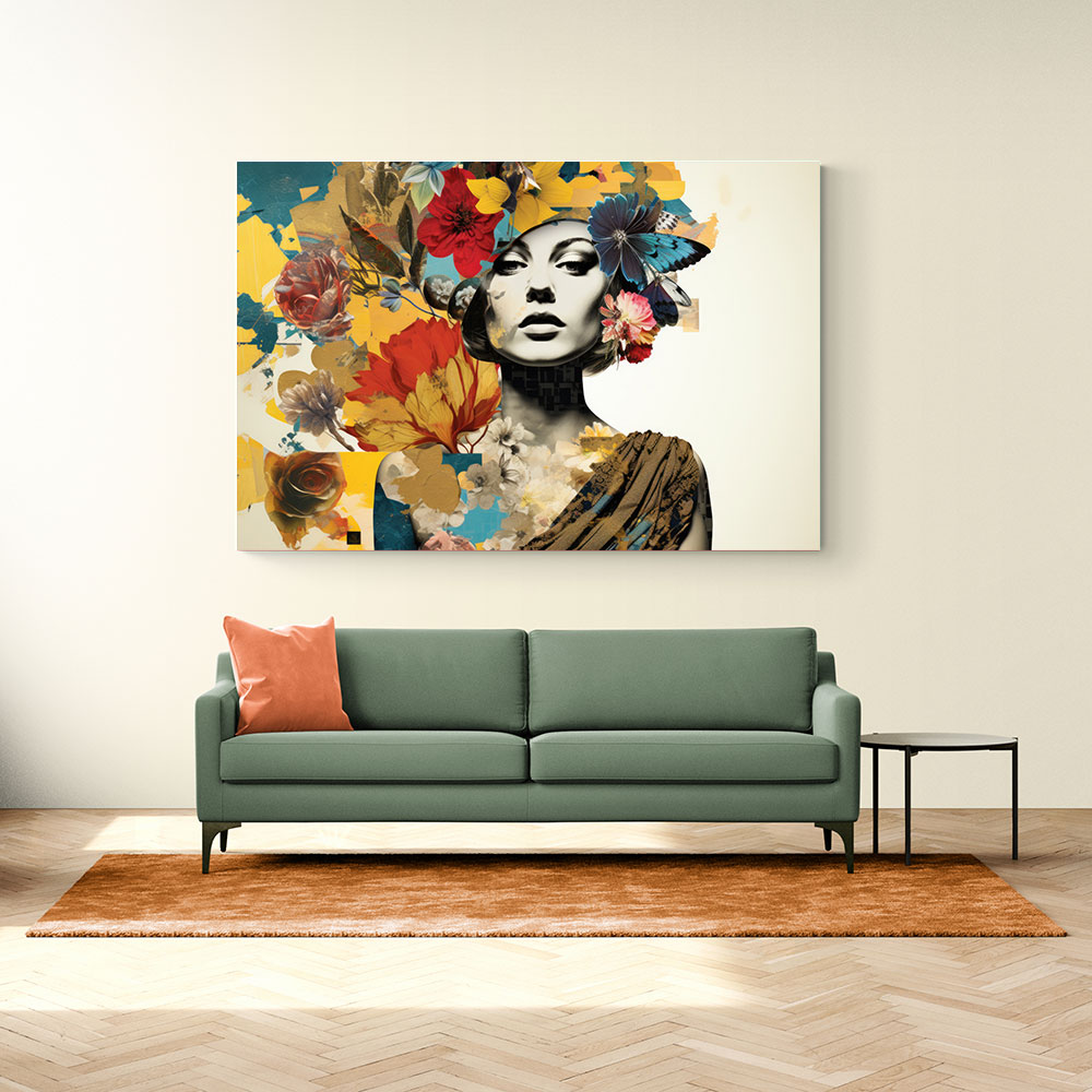 Flowers & Butterfly Women 6 Fusion Collage Wall Art