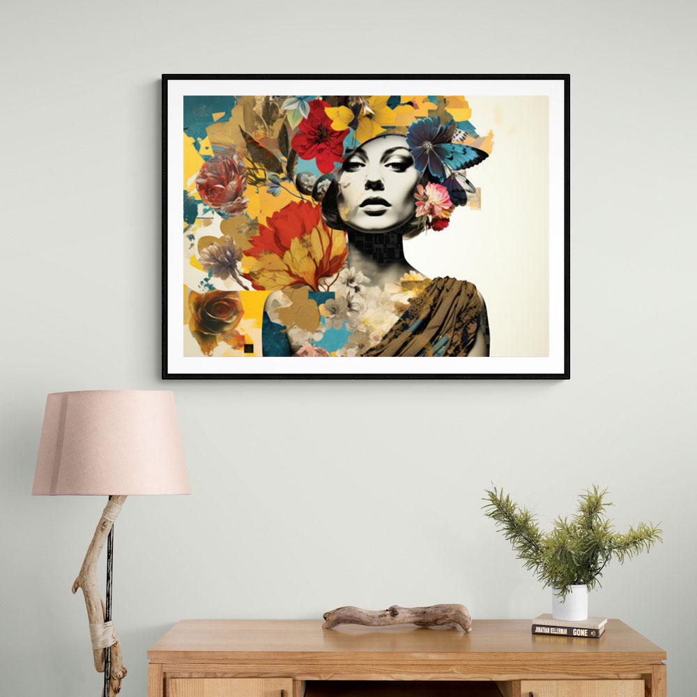 Flowers & Butterfly Women 6 Fusion Collage Wall Art