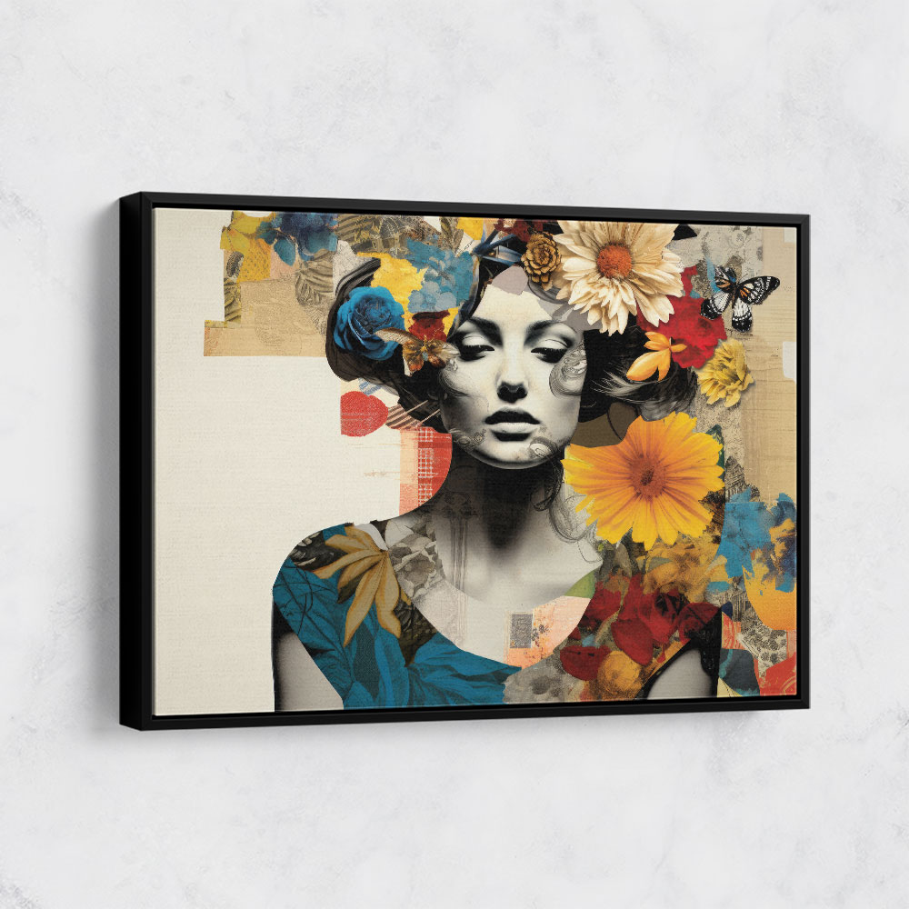 Flowers & Butterfly Women 9 Fusion Collage Wall Art