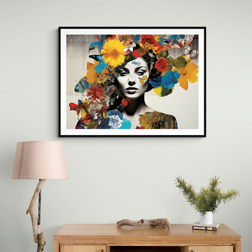 Flowers & Butterfly Women 10 Fusion Collage Wall Art