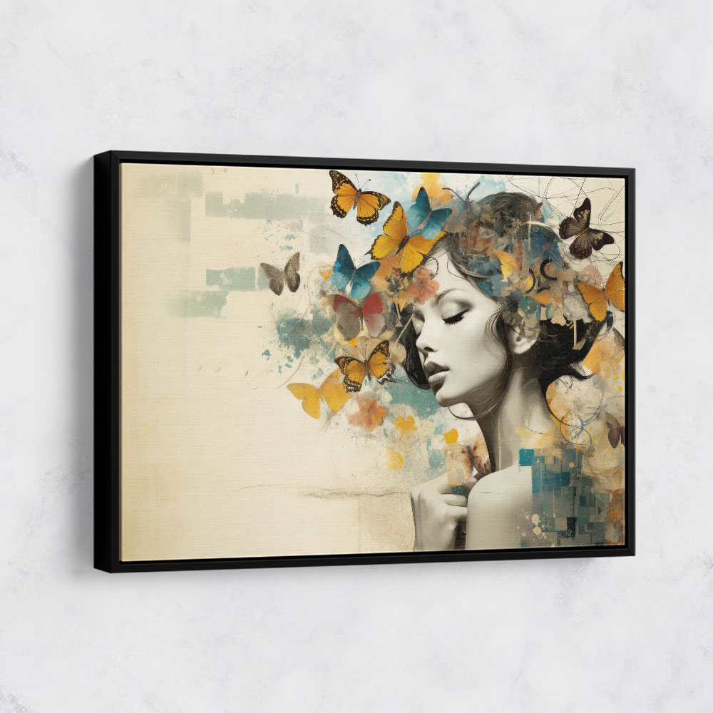 Beauty With Butterfly Crown 6 Collage Wall Art