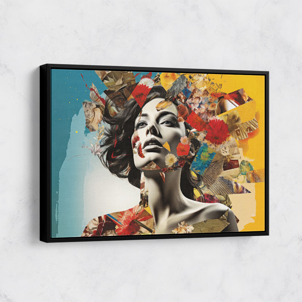 Beauty With Flowers 6 Fusion Collage Wall Art