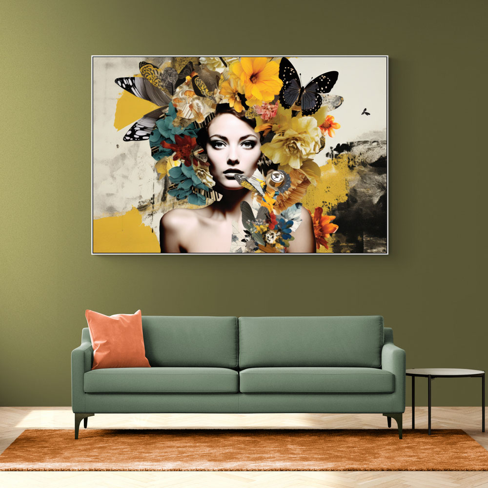 Flowers & Butterfly Women 11 Fusion Collage Wall Art