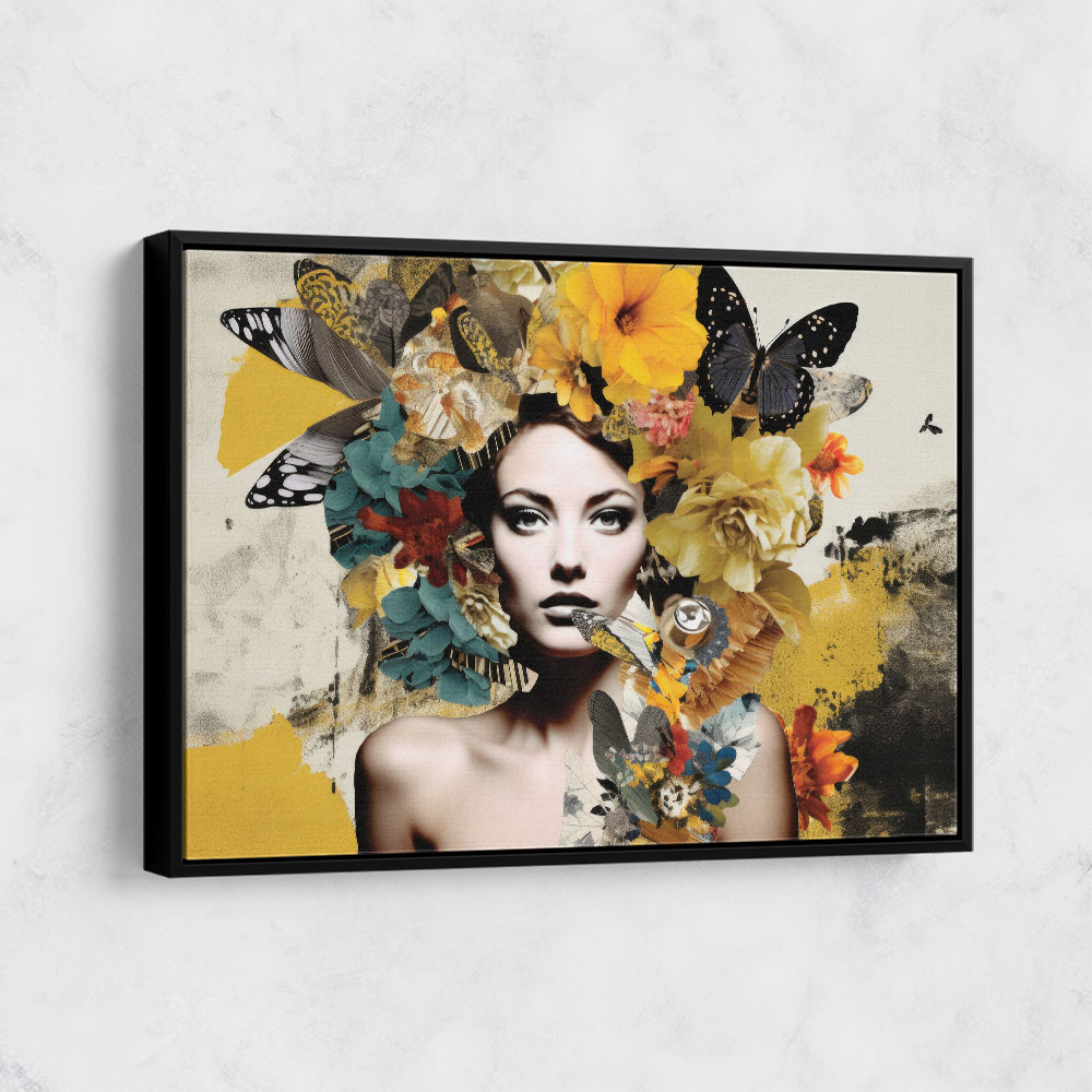 Flowers & Butterfly Women 11 Fusion Collage Wall Art