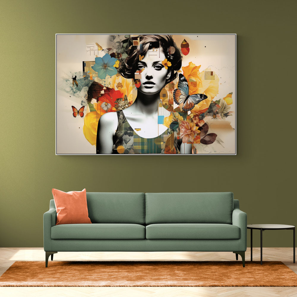 Flowers & Butterfly Women 13 Fusion Collage Wall Art