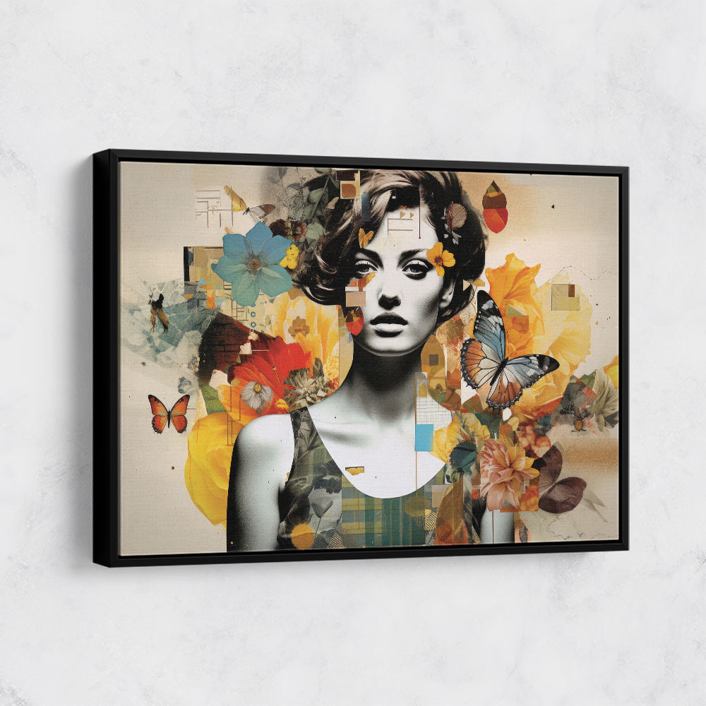 Flowers & Butterfly Women 13 Fusion Collage Wall Art
