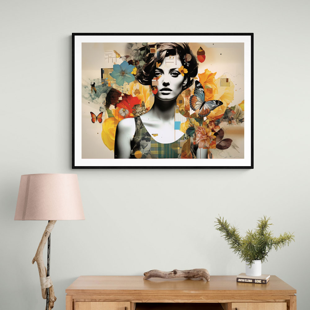 Flowers & Butterfly Women 13 Fusion Collage Wall Art
