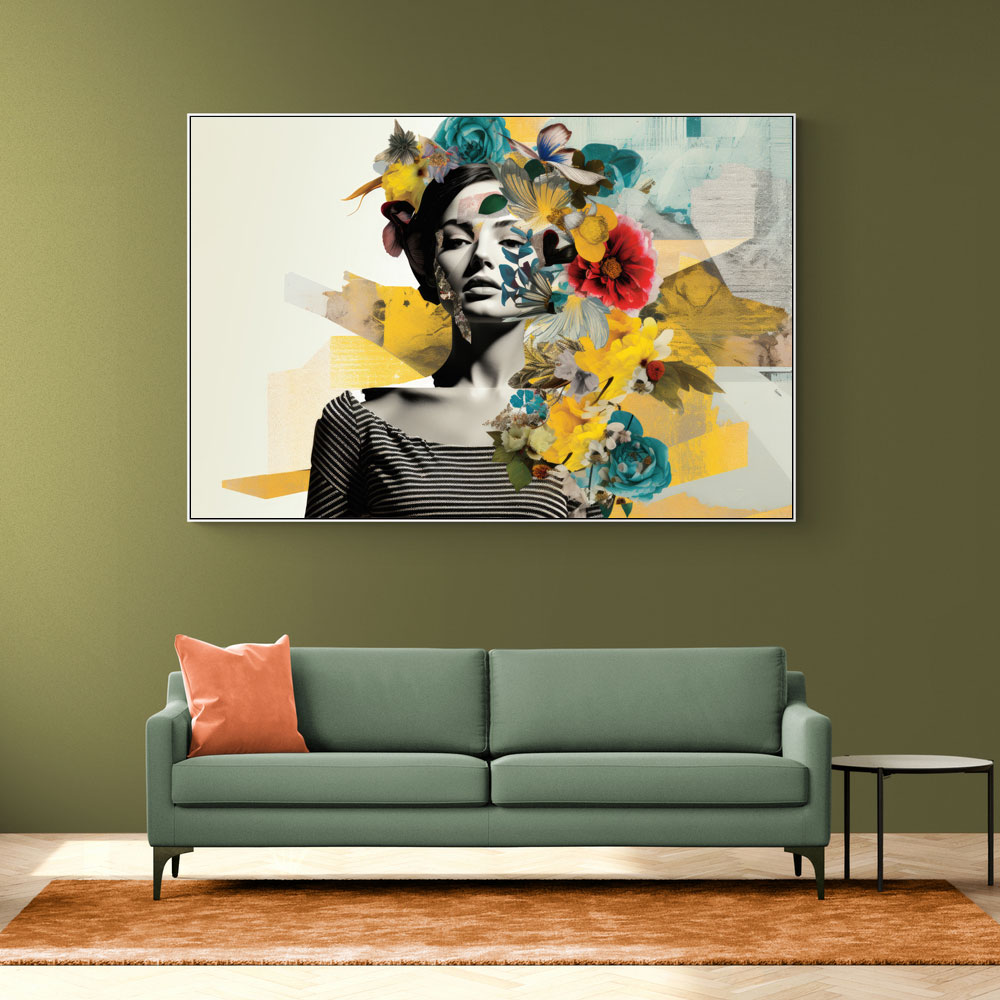 Flowers & Butterfly Women 15 Fusion Collage Wall Art