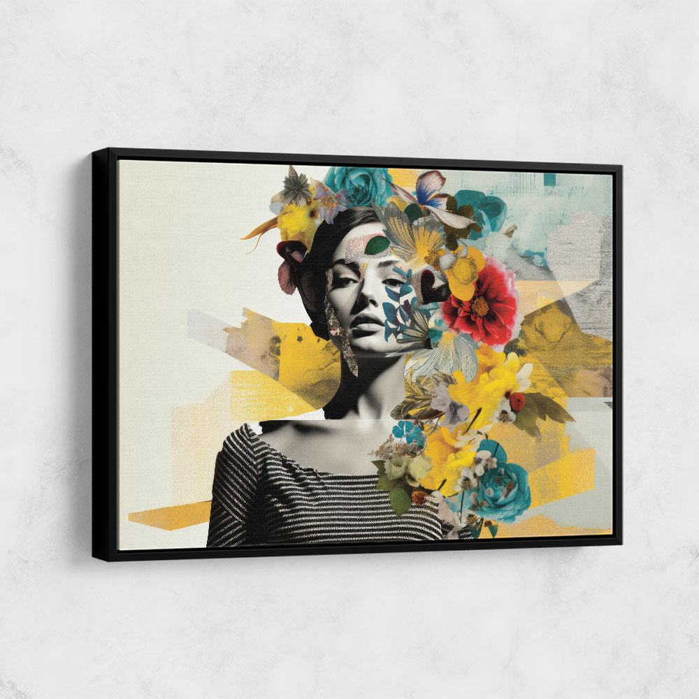 Flowers & Butterfly Women 15 Fusion Collage Wall Art