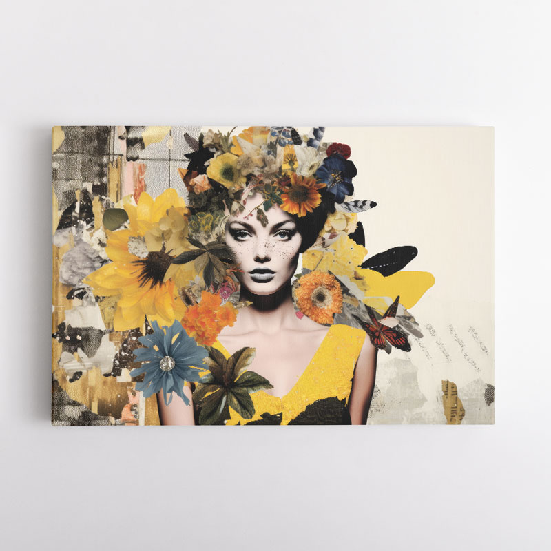 Flowers & Butterfly Women 16 Fusion Collage Wall Art