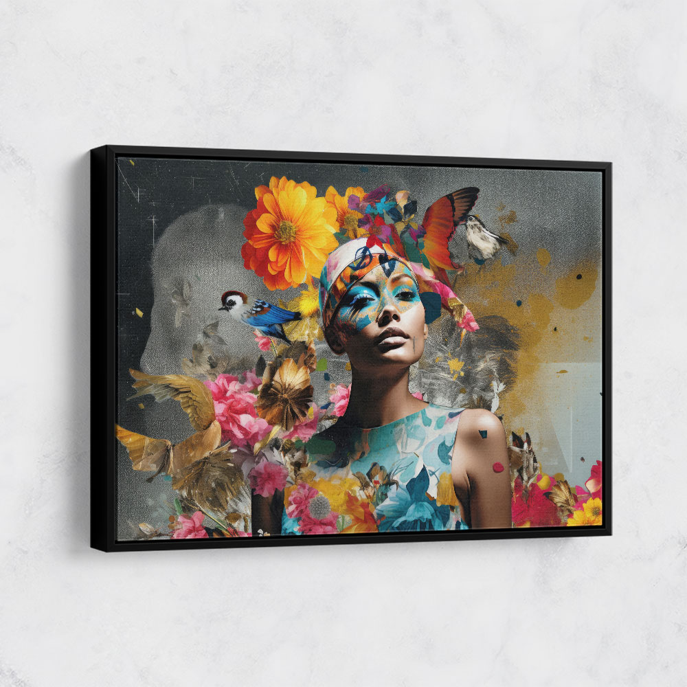 Flowers & Butterfly Women 17 Fusion Collage Wall Art