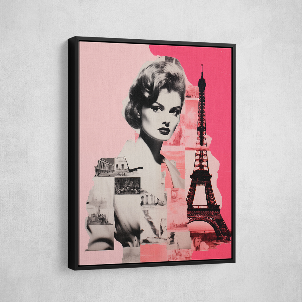 Lady Paris Retro Pink Collage