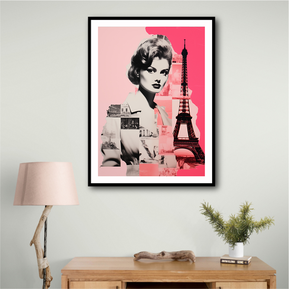 Lady Paris Retro Pink Collage
