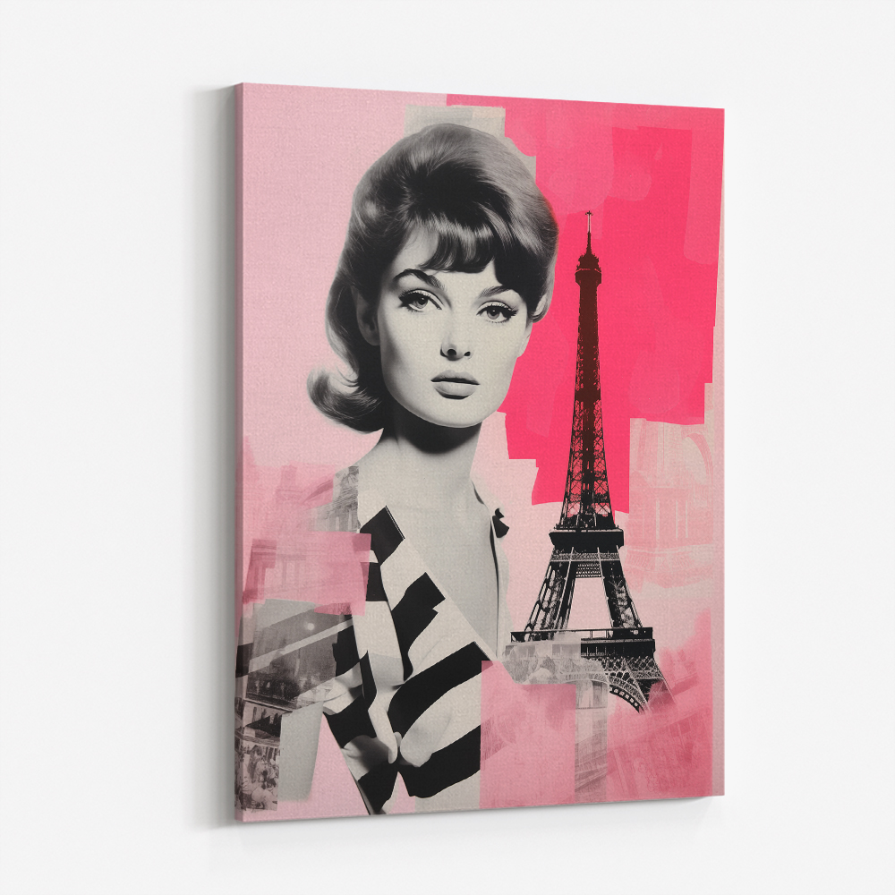 Lady Paris 2 Retro Pink Collage