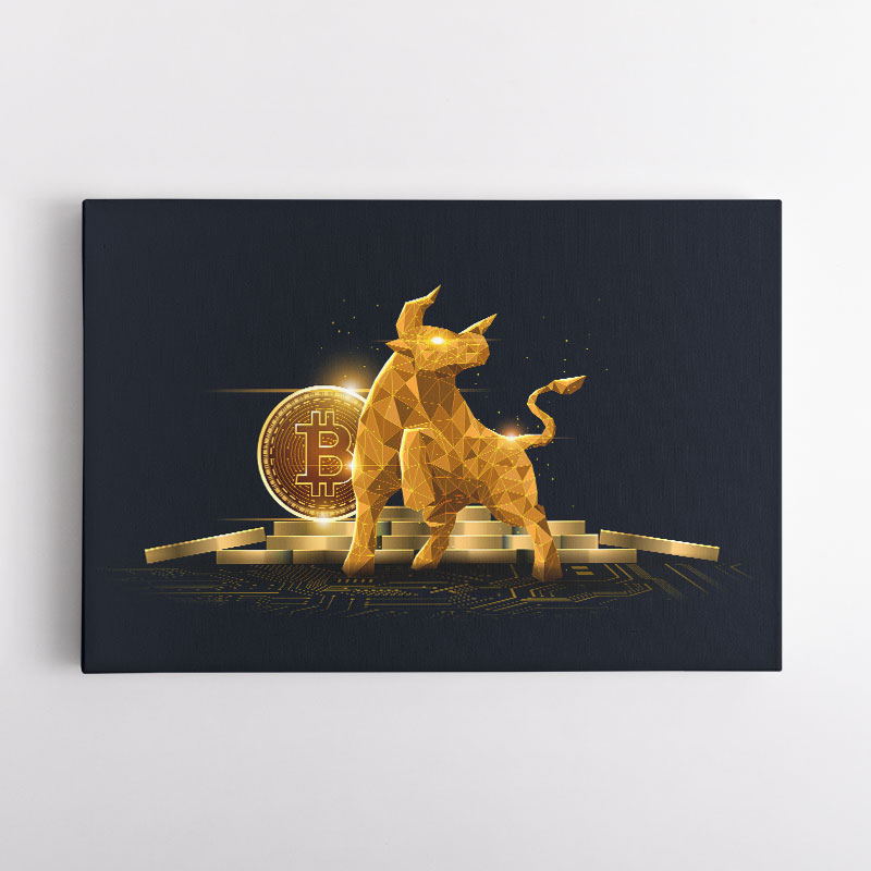 Bitcoin Golden Bull Wall Art