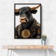 Bitcoin Black Bull Wall Art