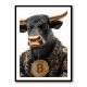 Bitcoin Black Bull Wall Art