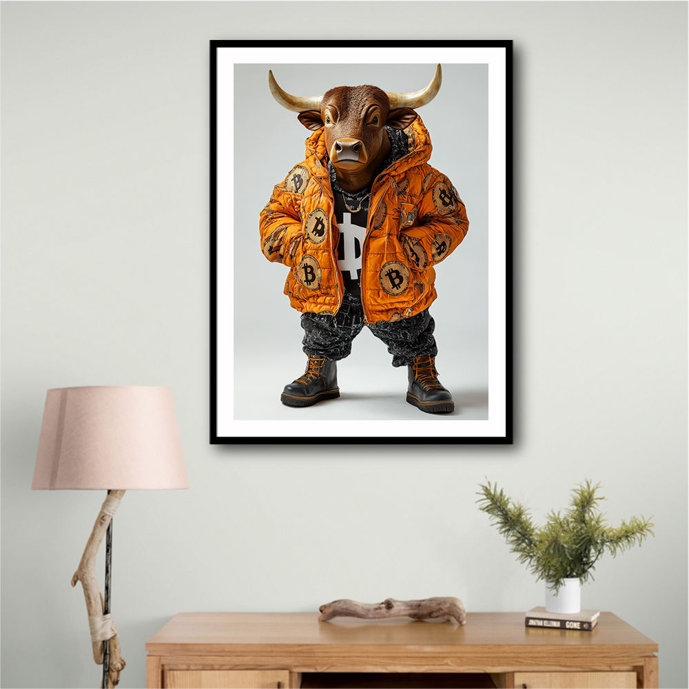 Bitcoin Black Bull 6 Wall Art