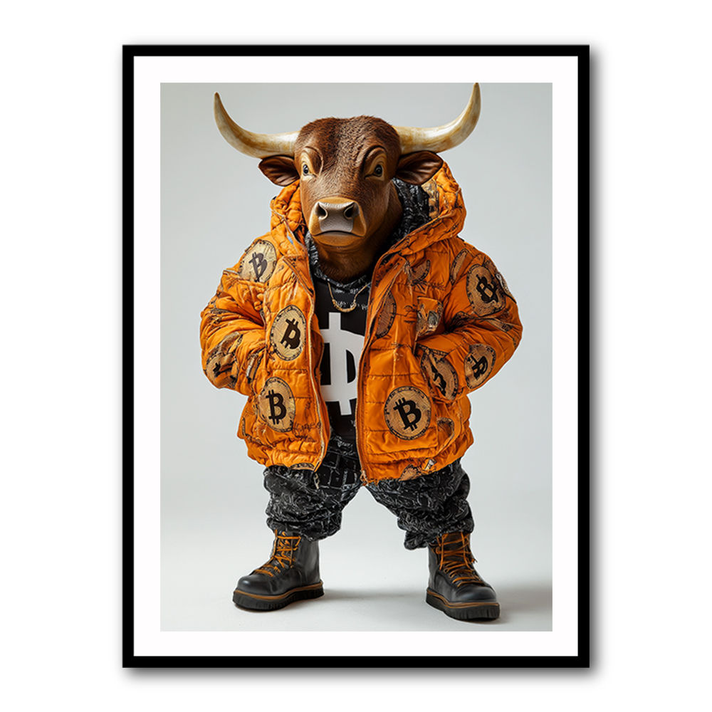 Bitcoin Black Bull 6 Wall Art