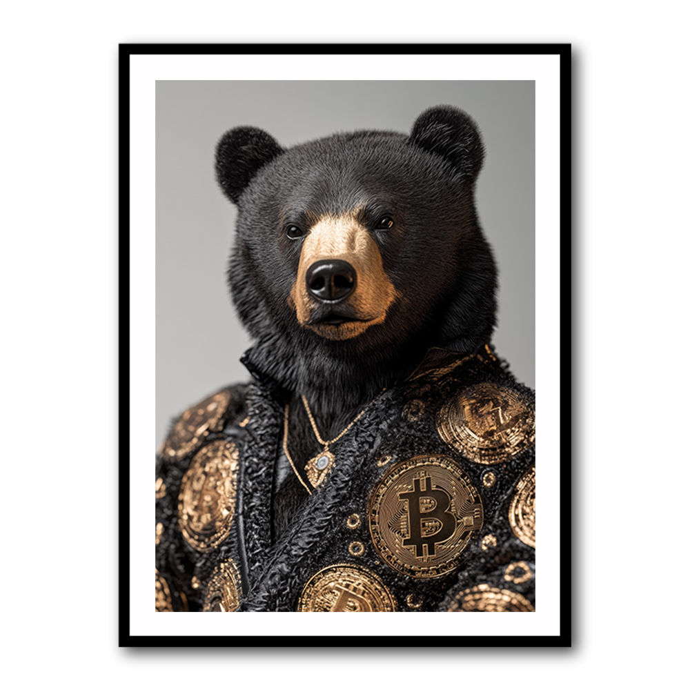 Bitcoin Black Bear Wall Art