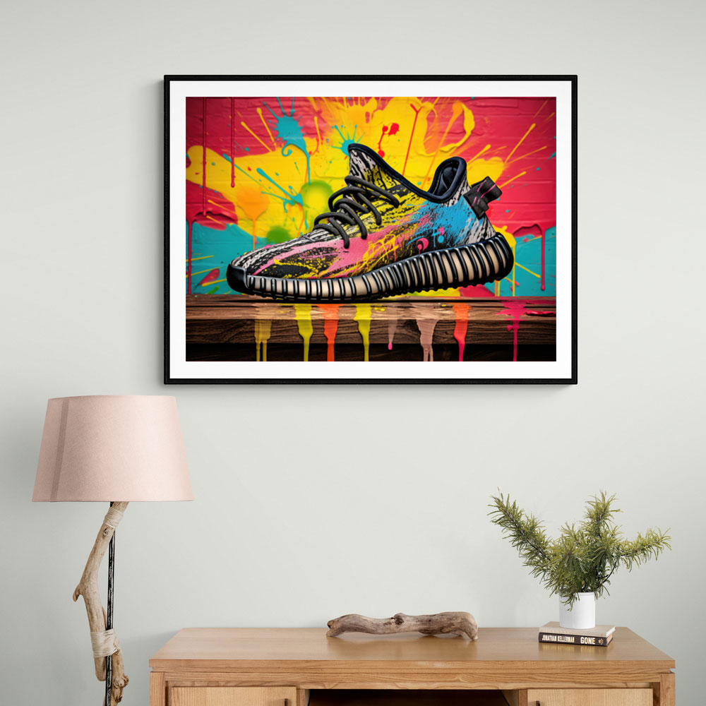 Yeezy Boost 350 Sneakers Graffiti Style 1 Wall Art