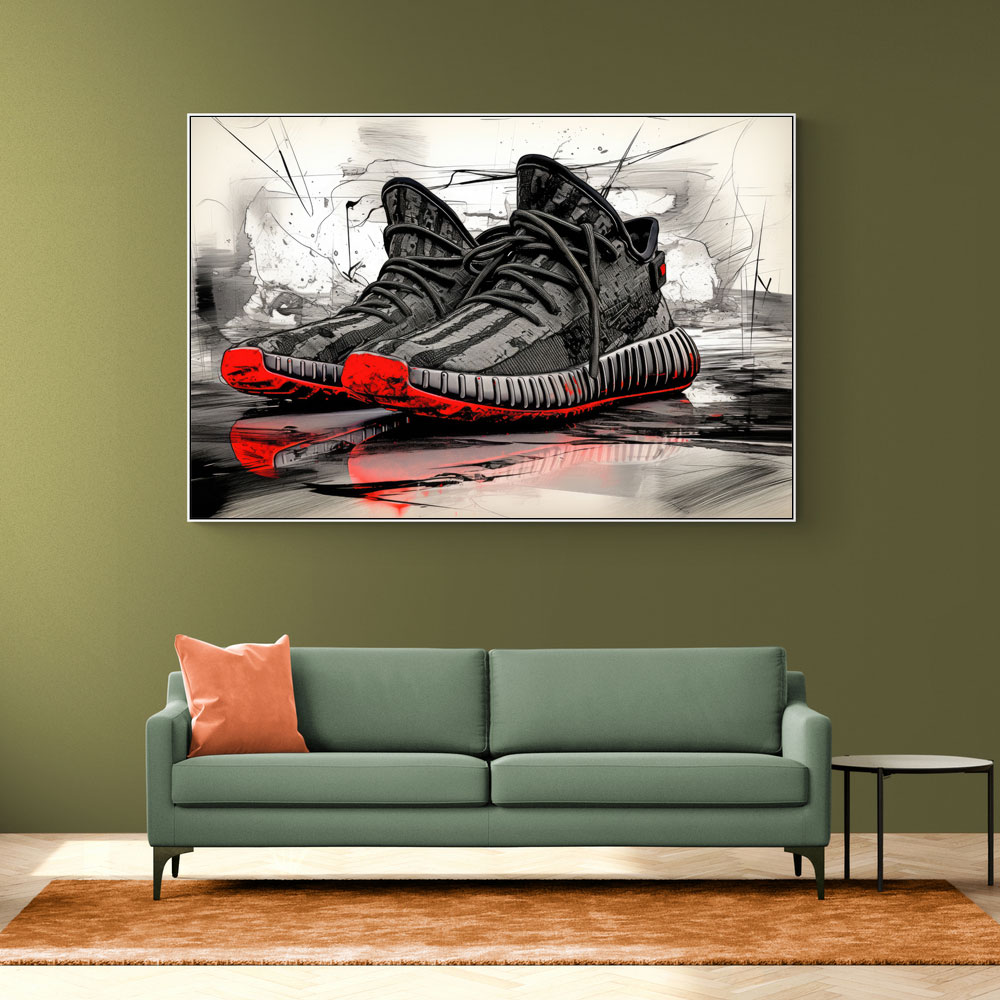 Yeezy Boost 350 Sneakers Graffiti Style 2 Wall Art