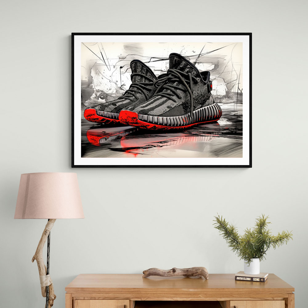 Yeezy Boost 350 Sneakers Graffiti Style 2 Wall Art