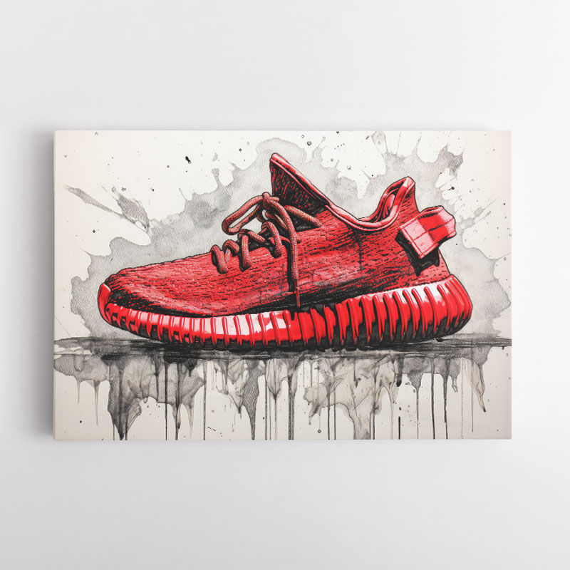 Yeezy Boost 350 Sneakers Graffiti Style 3 Wall Art