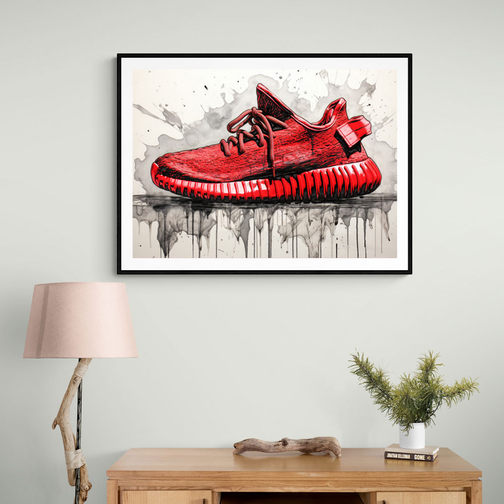 Yeezy Boost 350 Sneakers Graffiti Style 3 Wall Art