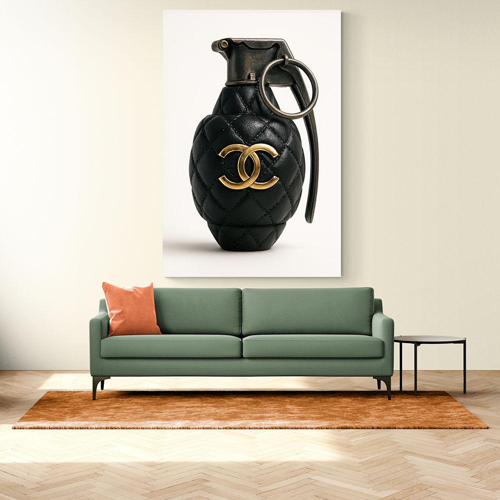 Chanel Fashion Inspired Grenade Wall Art         