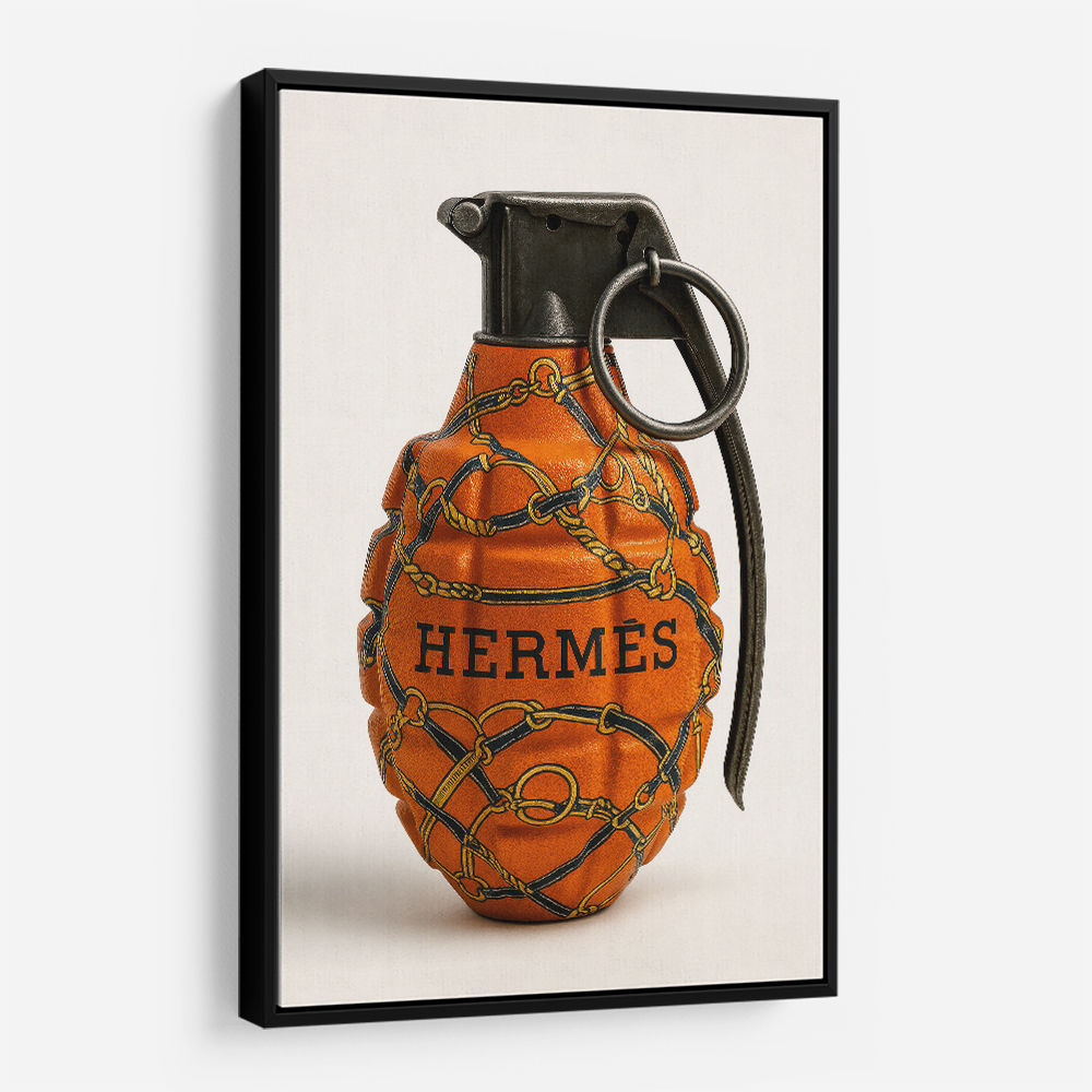 Hermes Fashion Inspired Grenade Wall Art         