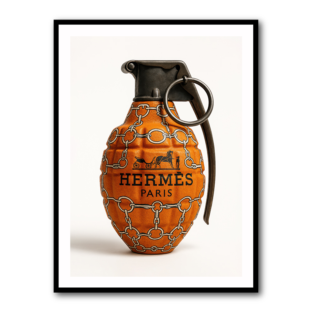 Hermes Fashion Inspired Grenade 2 Wall Art       