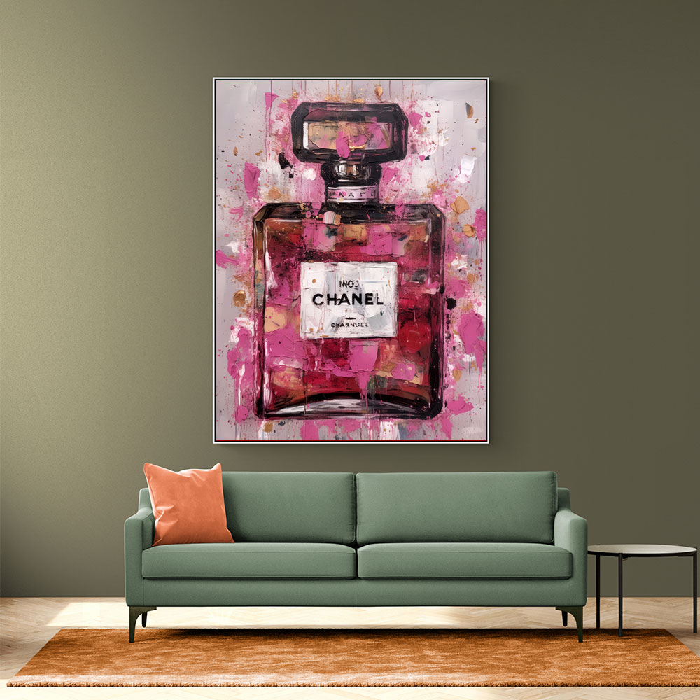 Chanel No 5 Perfume Bottle Pink Abstract Grunge