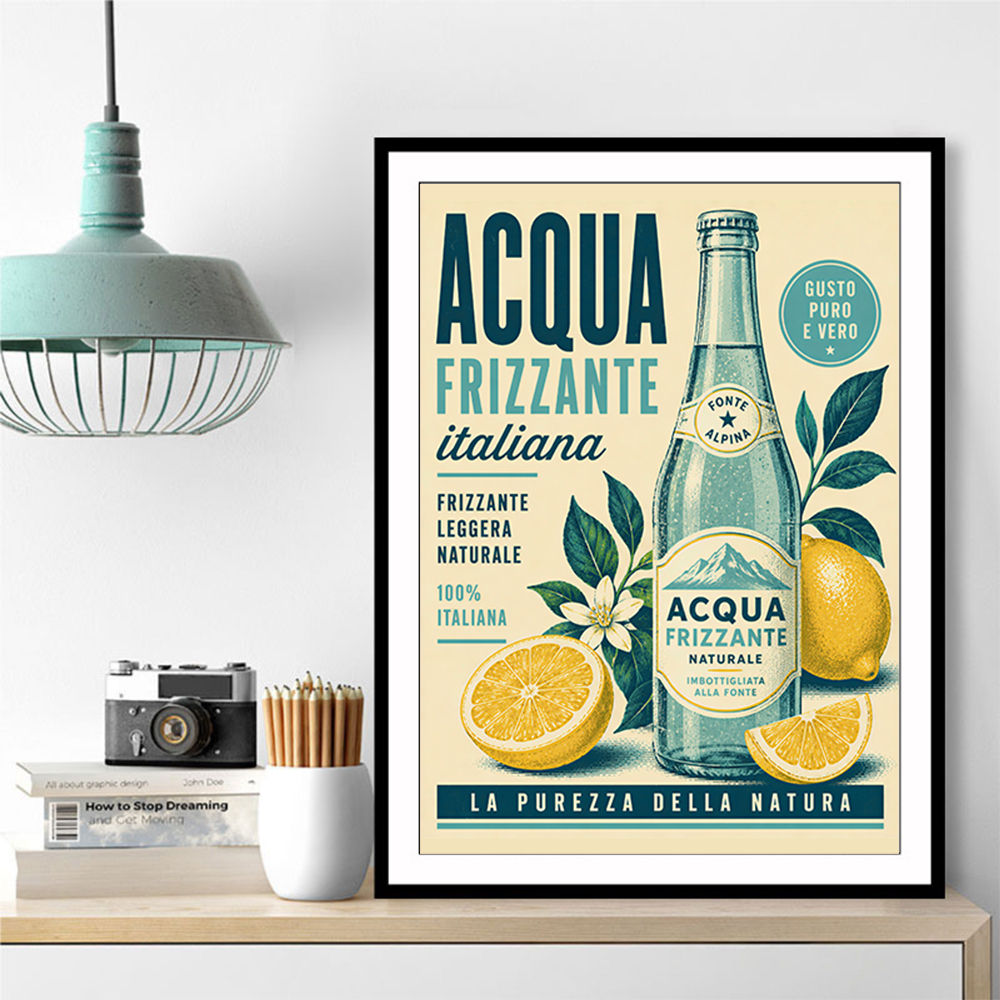 Acqua Frizzante Italiana Soft Drink Vintage Art Print