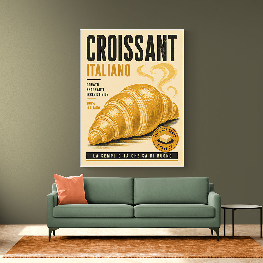 Croissant Italian Food Poster Wall Art