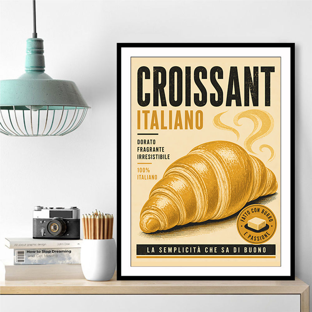 Croissant Italian Food Poster Wall Art