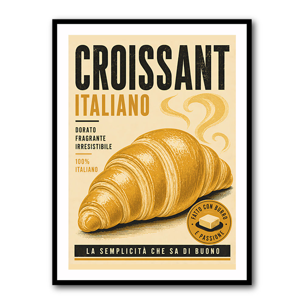 Croissant Italian Food Poster Wall Art