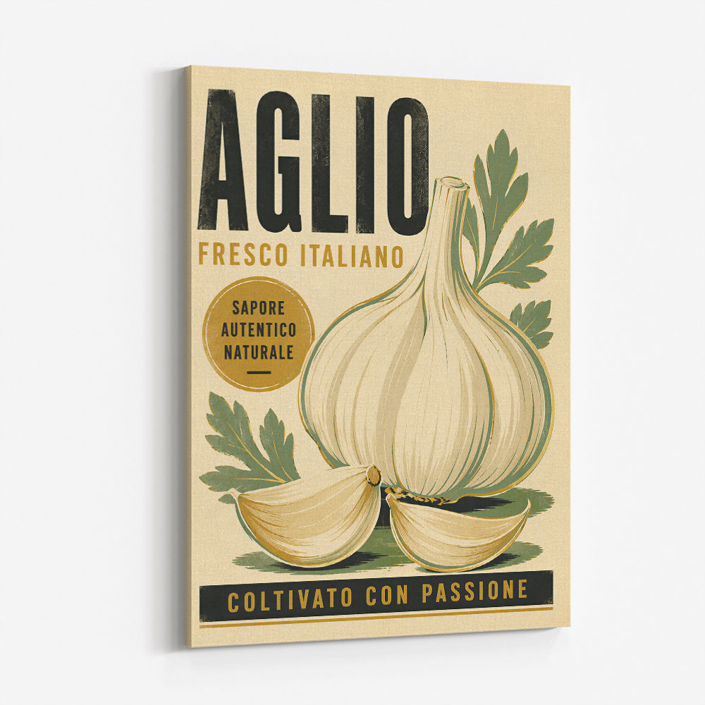 Garlic Cloves Italian Vintage Wall Art