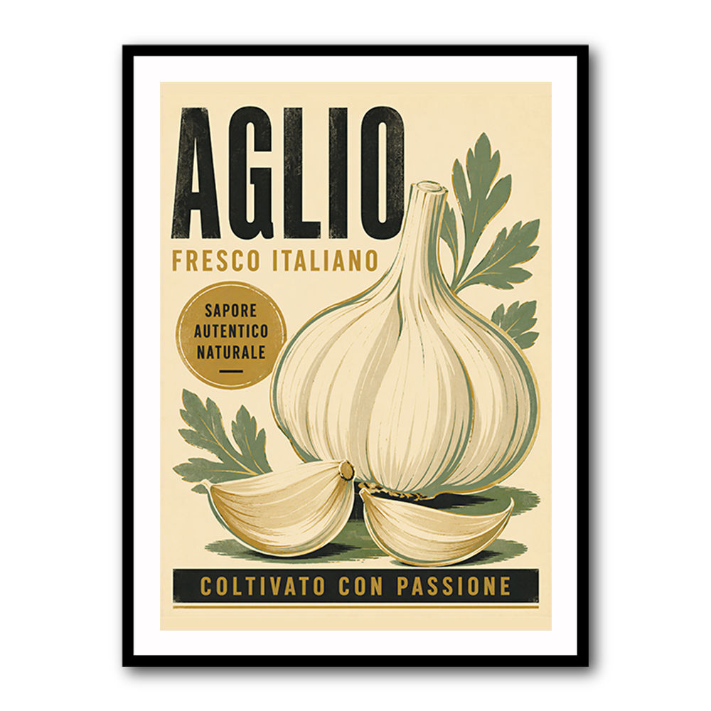 Garlic Cloves Italian Vintage Wall Art