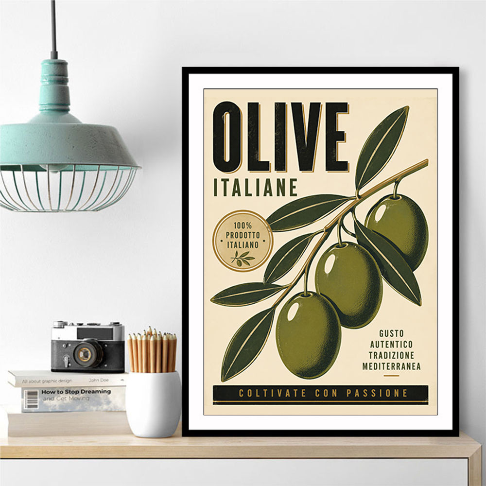 Italian Olives Vintage Poster Wall Art