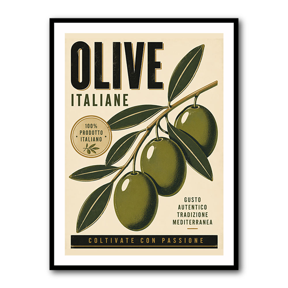 Italian Olives Vintage Poster Wall Art