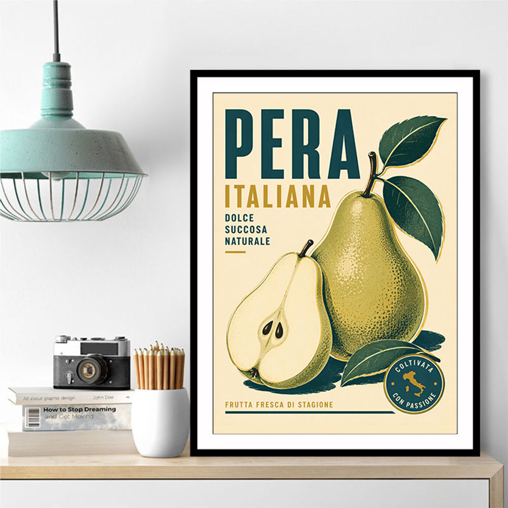 Italian Pear Vintage Fruit Poster Art Print