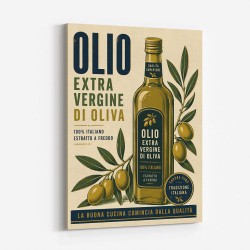 Olive Oil Bottle Vintage Italian Ad Art Print