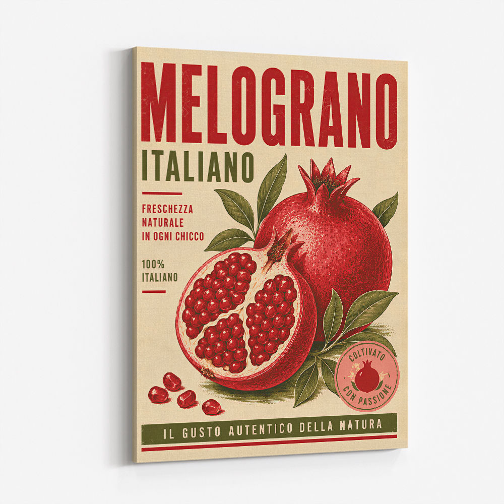 Pomegranate Italian Vintage Food Poster Wall Art