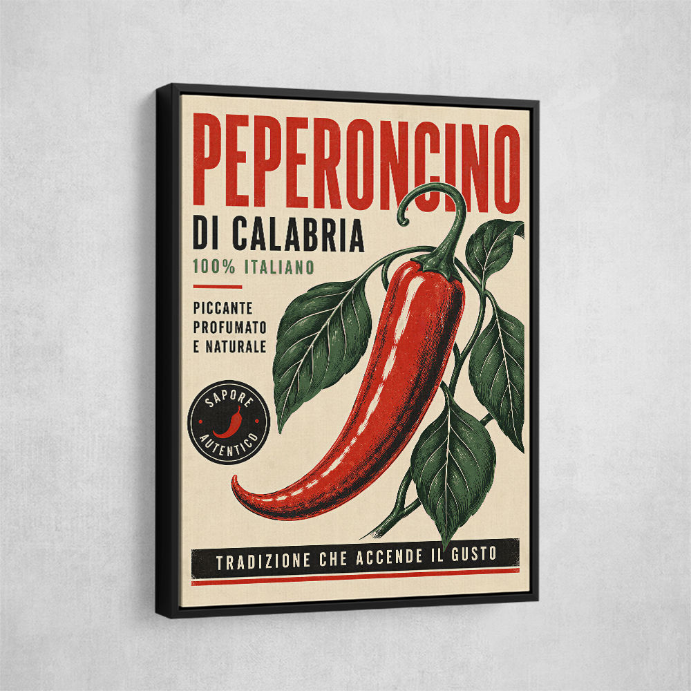 Red Chili Pepper Vintage Poster Wall Art