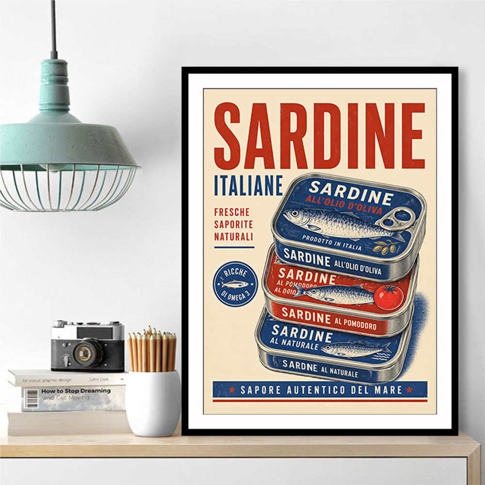 Sardine Can Italian Vintage Poster Art Print