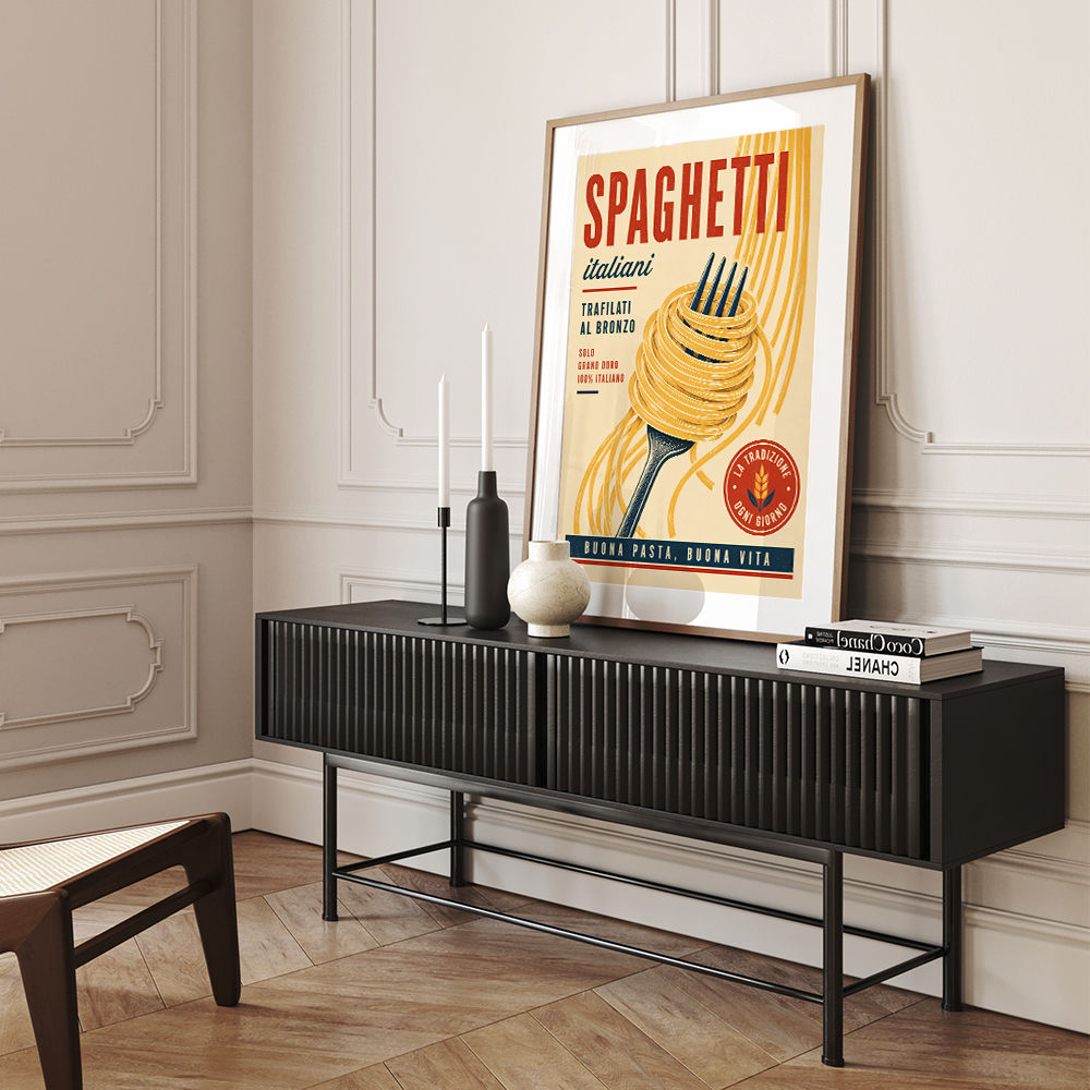 Spaghetti Italian Vintage Food Poster Art Print