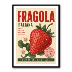 Strawberry Vintage Italian Poster Wall Art