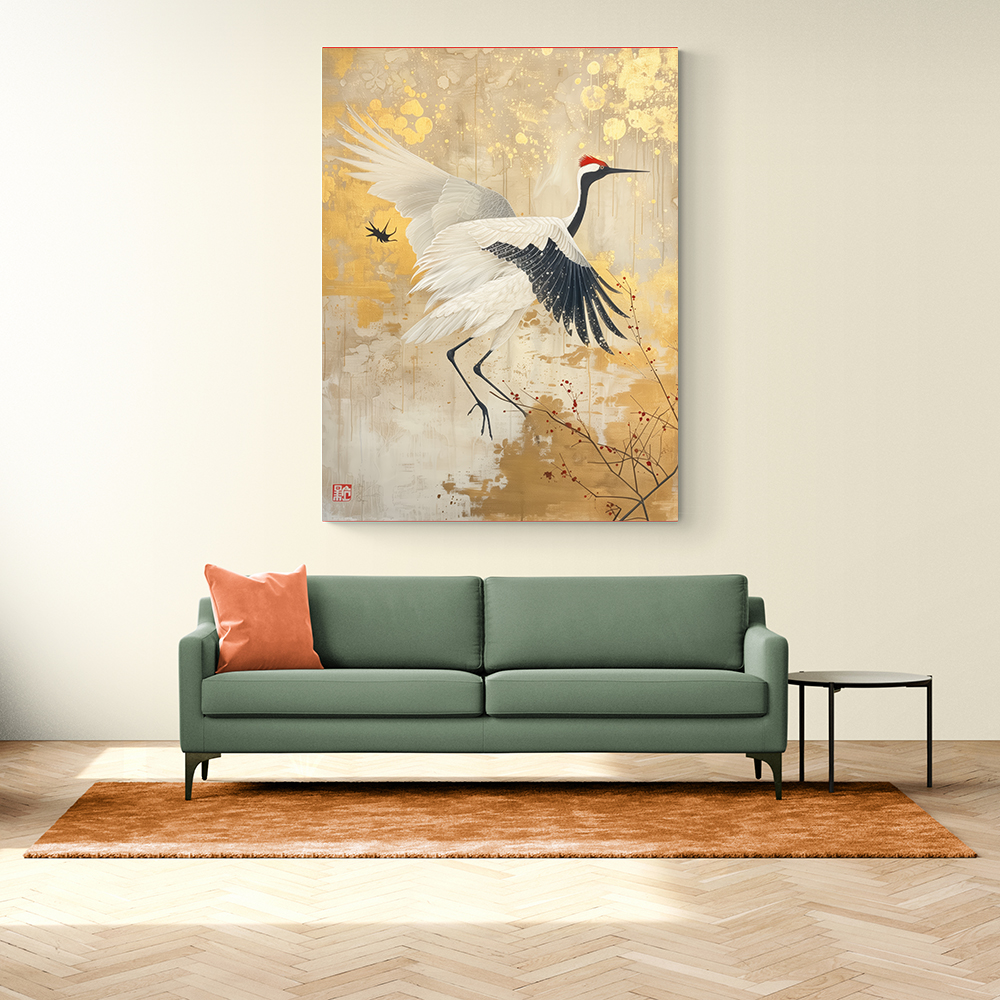 Crane Japandi Style Wall Art