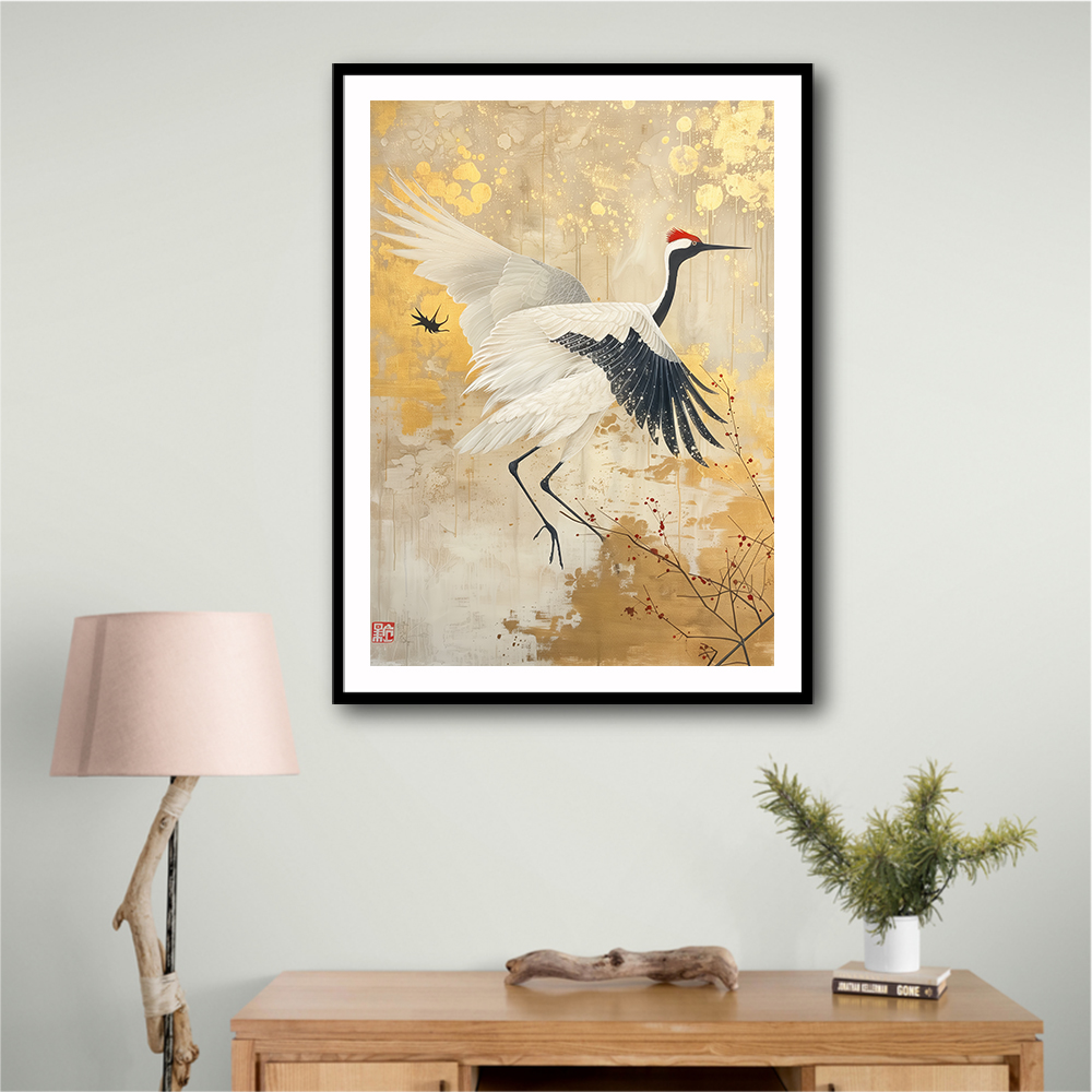 Crane Japandi Style Wall Art